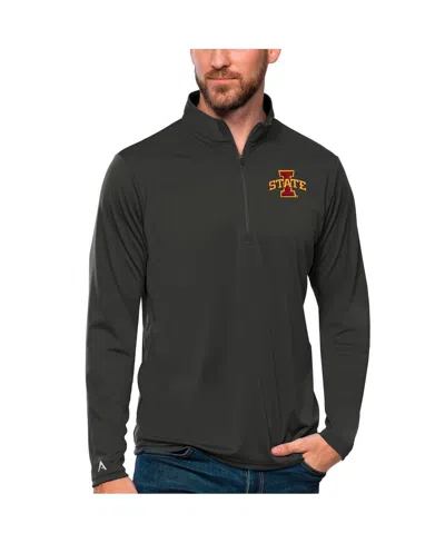 Antigua Men's Charcoal Iowa State Cyclones Tribute Quarter-zip Top