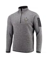 Antigua Men's Charcoal New Orleans Saints Fortune Quarter-zip Pullover Jacket In Charcoal