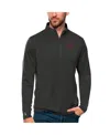 Antigua Men's Charcoal New York Mets Tribute Quarter-zip Pullover Top In Charcoal