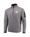 Antigua Men's Charcoal Pittsburgh Steelers Fortune Quarter-zip Pullover Jacket In Charcoal