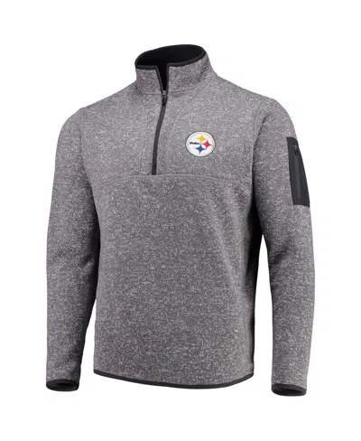Antigua Men's Charcoal Pittsburgh Steelers Fortune Quarter-zip Pullover Jacket