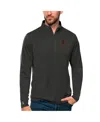 Antigua Men's Charcoal San Francisco Giants Tribute Quarter-zip Pullover Top In Charcoal