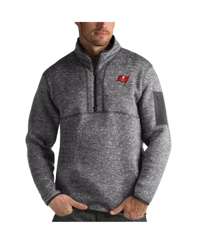 Antigua Men's Charcoal Tampa Bay Buccaneers Fortune Quarter-zip Pullover Jacket