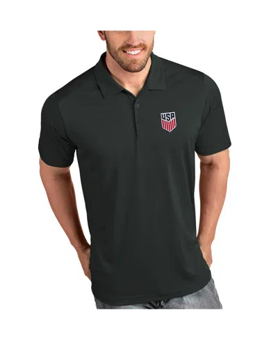 Antigua Men's Charcoal Usmnt Tribute Polo Shirt In Gray