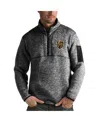 Antigua Men's Charcoal Vegas Golden Knights Fortune Half-zip Pullover Jacket In Charcoal