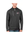 Antigua Men's Charcoal/silver Pittsburgh Steelers Generation Quarter-zip Pullover Jacket In Gray