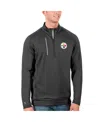 Antigua Men's Charcoal/silver Pittsburgh Steelers Generation Quarter-zip Pullover Jacket In Multi