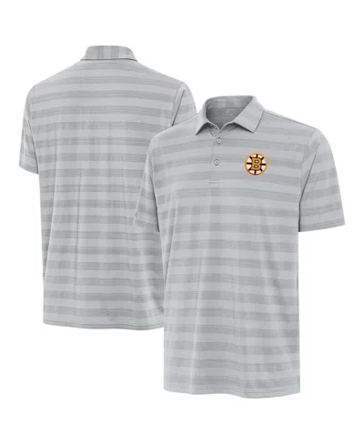 Antigua Men's Gray Boston Bruins Tunnel Polo Shirt In Multi