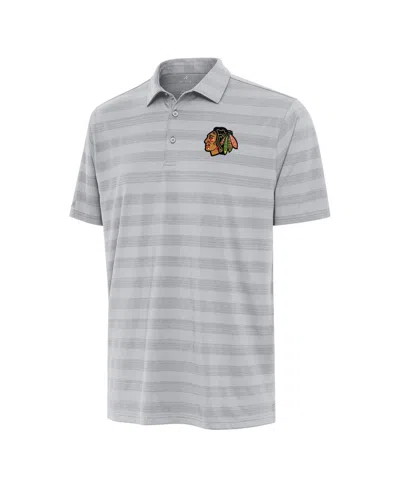 Antigua Men's Gray Chicago Blackhawks Tunnel Polo Shirt