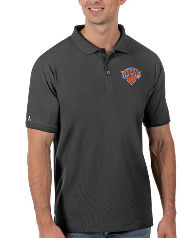 Antigua Men's Gray New York Knicks Legacy Pique Polo Shirt