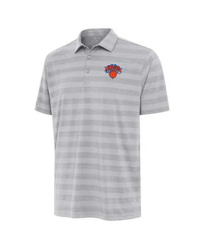 Antigua Men's Gray New York Knicks Tunnel Polo Shirt