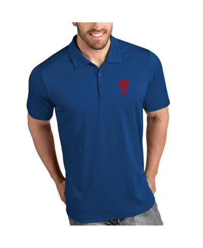 Antigua Men's Gray Philadelphia Phillies Tribute Polo In Royal