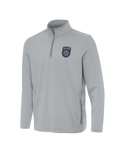 Antigua Men's Gray San Diego Fc Perilous Quarter-zip Pullover Sweatshirt