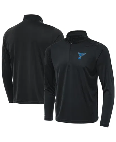 Antigua Men's Gray St. Louis Blues Tribute Lightweight Quarter-zip Pullover Sweatshirt In Black