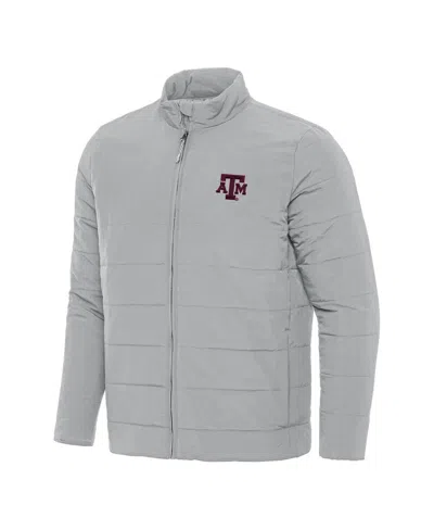 Antigua Men's Gray Texas A M Aggies Swelter Full-zip Puffer Jacket