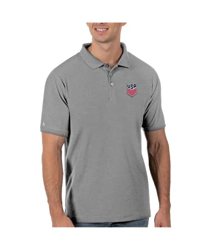 Antigua Men's Gray Usmnt Legacy Pique Polo Shirt