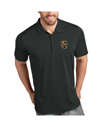 Antigua Men's Gray Vegas Golden Knights Tribute Polo Shirt In Black