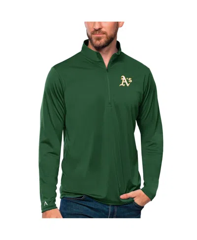 Antigua Men's Green Oakland Athletics Tribute Quarter-zip Pullover Top