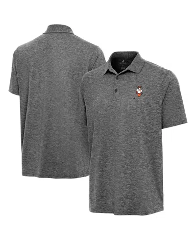 Antigua Men's Heather Black Clemson Tigers Golfer Par 3 Polo Shirt In Gray