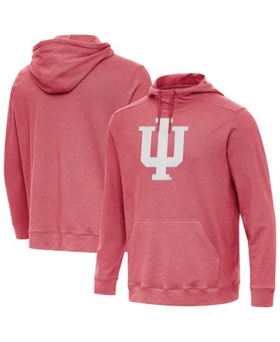 Antigua Men's Heather Crimson Indiana Hoosiers Cloud Pullover Hoodie In Heather Red