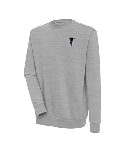 Antigua Men's Heather Gray Atlanta Falcons Throwback Logo Victory Pullover Sweatshirt