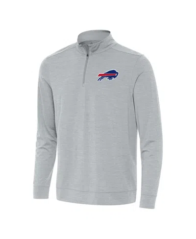 Antigua Men's Heather Gray Buffalo Bills Bright Quarter-zip Sweatshirt