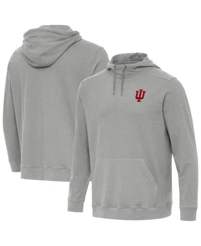 Antigua Men's Heather Gray Indiana Hoosiers Cloud Pullover Hoodie