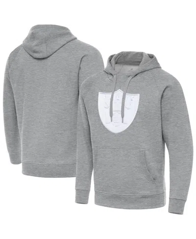 Antigua Men's Heather Gray Las Vegas Raiders Victory Pullover Hoodie