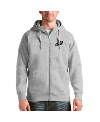 Antigua Men's Heather Gray Philadelphia Eagles Victory Full-zip Hoodie
