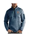 Antigua Men's Heather Navy Chicago Bears Fortune Quarter-zip Pullover Jacket In Heather Navy