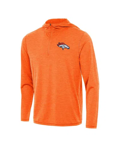 Antigua Men's Heather Orange Denver Broncos Tidy Quarter-zip Pullover Hoodie