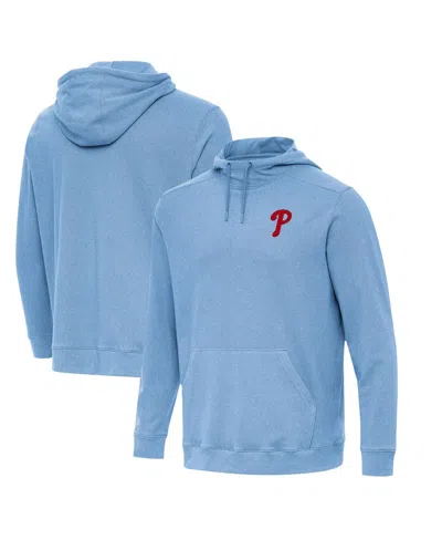 Antigua Heather Powder Blue Philadelphia Phillies Cloud Pullover Hoodie