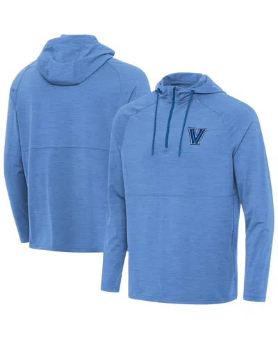 Antigua Men's Heather Powder Blue Villanova Wildcats Spikes Quarter-zip Hoodie In Multi