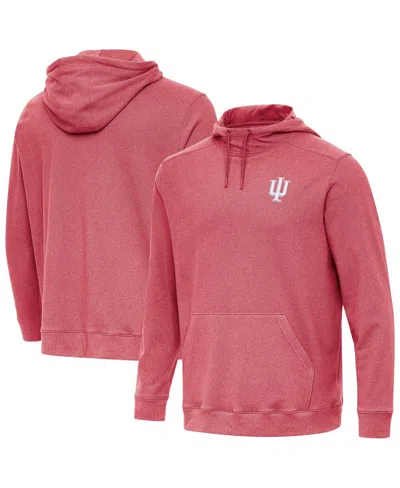 Antigua Men's Heather Red Indiana Hoosiers Cloud Pullover Hoodie