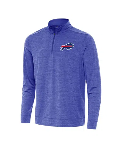 Antigua Men's Heather Royal Buffalo Bills Bright Quarter-zip Sweatshirt In Blue