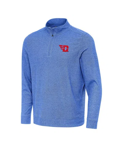 Antigua Men's Heather Royal Dayton Flyers Subtle Quarter-zip Sweatshirt