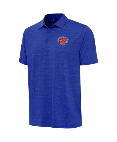 Antigua Men's Heather Royal New York Knicks Layout Polo Shirt In Blue