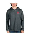 Antigua Men's Heathered Charcoal Rutgers Scarlet Knights Absolute Pullover Hoodie In Heather Charcoal