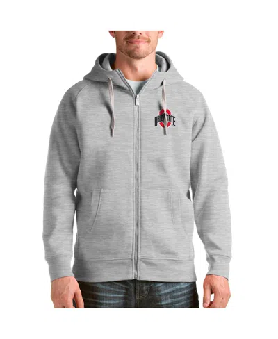 Antigua Men's Heathered Gray Ohio State Buckeyes Victory Full Zip Jacket In Multi