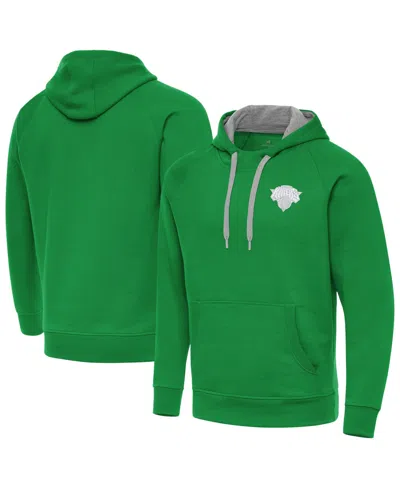 Antigua Men's Kelly Green New York Knicks St. Patrick's Day Victory Raglan Pullover Hoodie