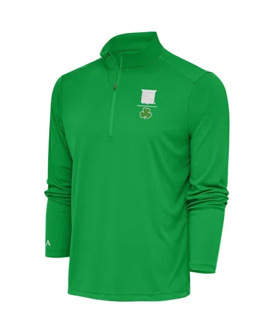 Antigua Men's Kelly Green New York Rangers Shamrock Tribute Quarter-zip