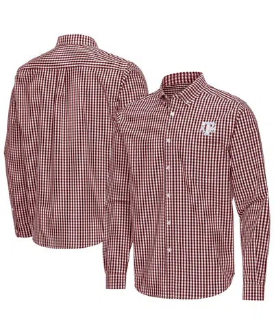 Antigua Men's Maroon Texas A&m Aggies Ellis Woven Tri-blend Long Sleeves Button-down Shirt In Multi