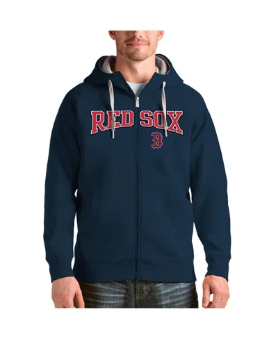 Antigua Men's Navy Boston Red Sox Team Logo Victory Full-zip Hoodie