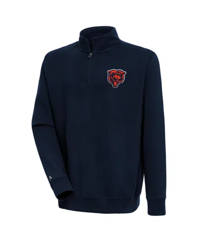 Antigua Men's Navy Chicago Bears Victory Quarter-zip Pullover Sweatshirt