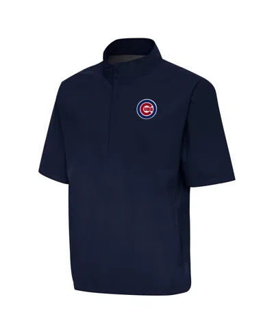 Antigua Men's Navy Chicago Cubs Brisk Quarter-zip Wind Shirt