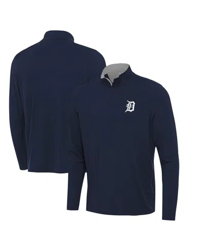 Antigua Men's Navy Detroit Tigers Content Quarter-zip Top In Blue
