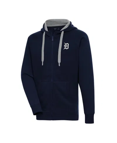 Antigua Men's Navy Detroit Tigers Metallic Victory Full-zip Hoodie Jacket