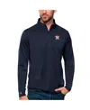 Antigua Men's Navy Houston Astros Tribute Quarter-zip Pullover Top In Navy