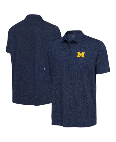 Antigua Men's Navy Michigan Wolverines Blooming Polo Shirt In Blue