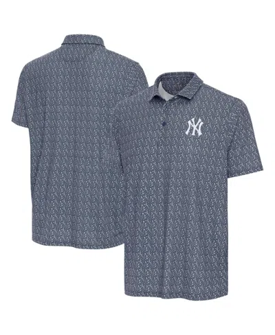 Antigua Men's Navy New York Yankees Botanic Polo Shirt In Blue